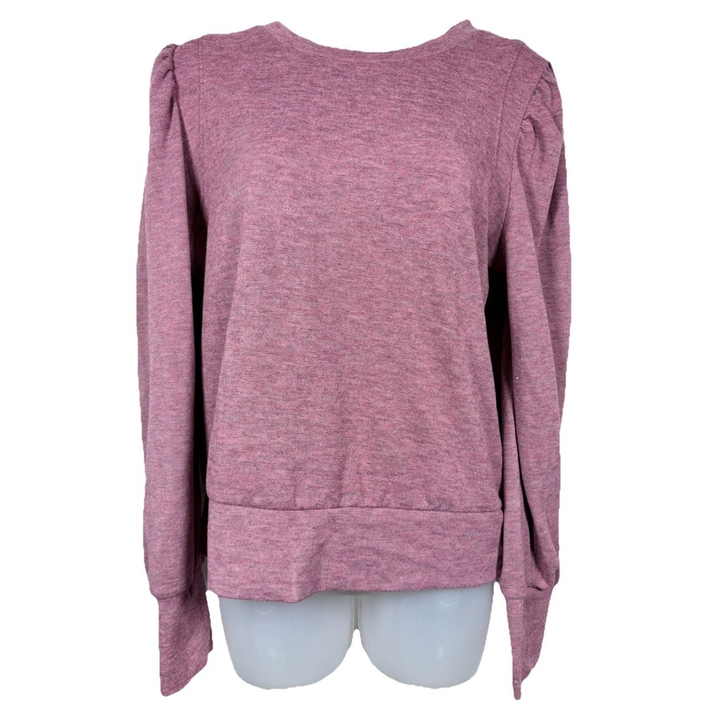 EVEREVE Stacy Womens M Mauve Puff Sleeve Sweatshirt Pullover Cozy Chic Soft Girl